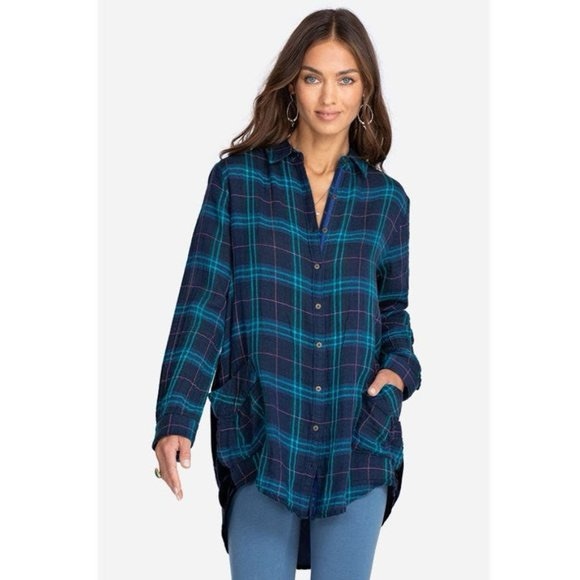 JOHNNY WAS PHIONA VELVET BACK PAINTER'S SMOCK SIZE MEDIUM